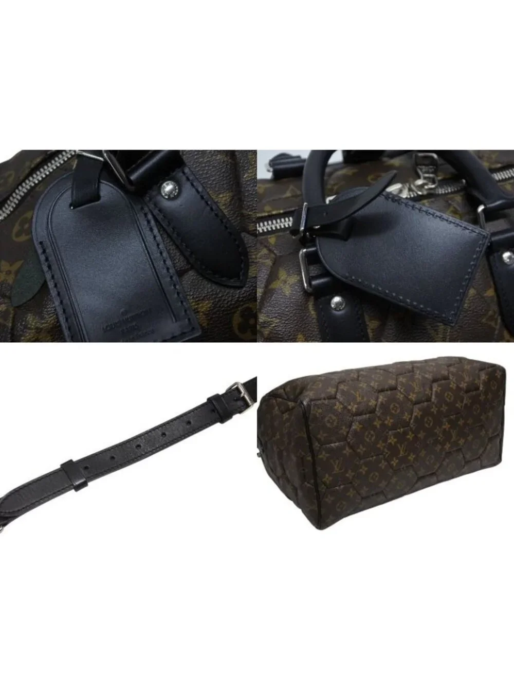 Louis Vuitton Keepall Bandouliere 45 Boston Bag Monogram Macassar Hexagon